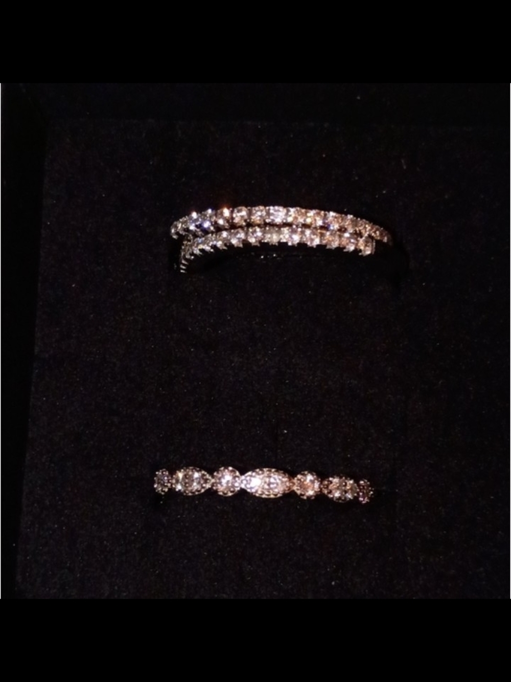 Women's Silver-Tone Crystal Stackable Rings - Sparkling Clear Stones